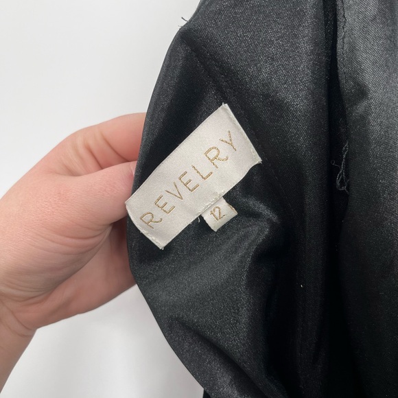 Revelry Dress Womens 12 Black Skye Velvet Maxi Elegant Sleeveless Cowl Neck - Picture 11 of 13